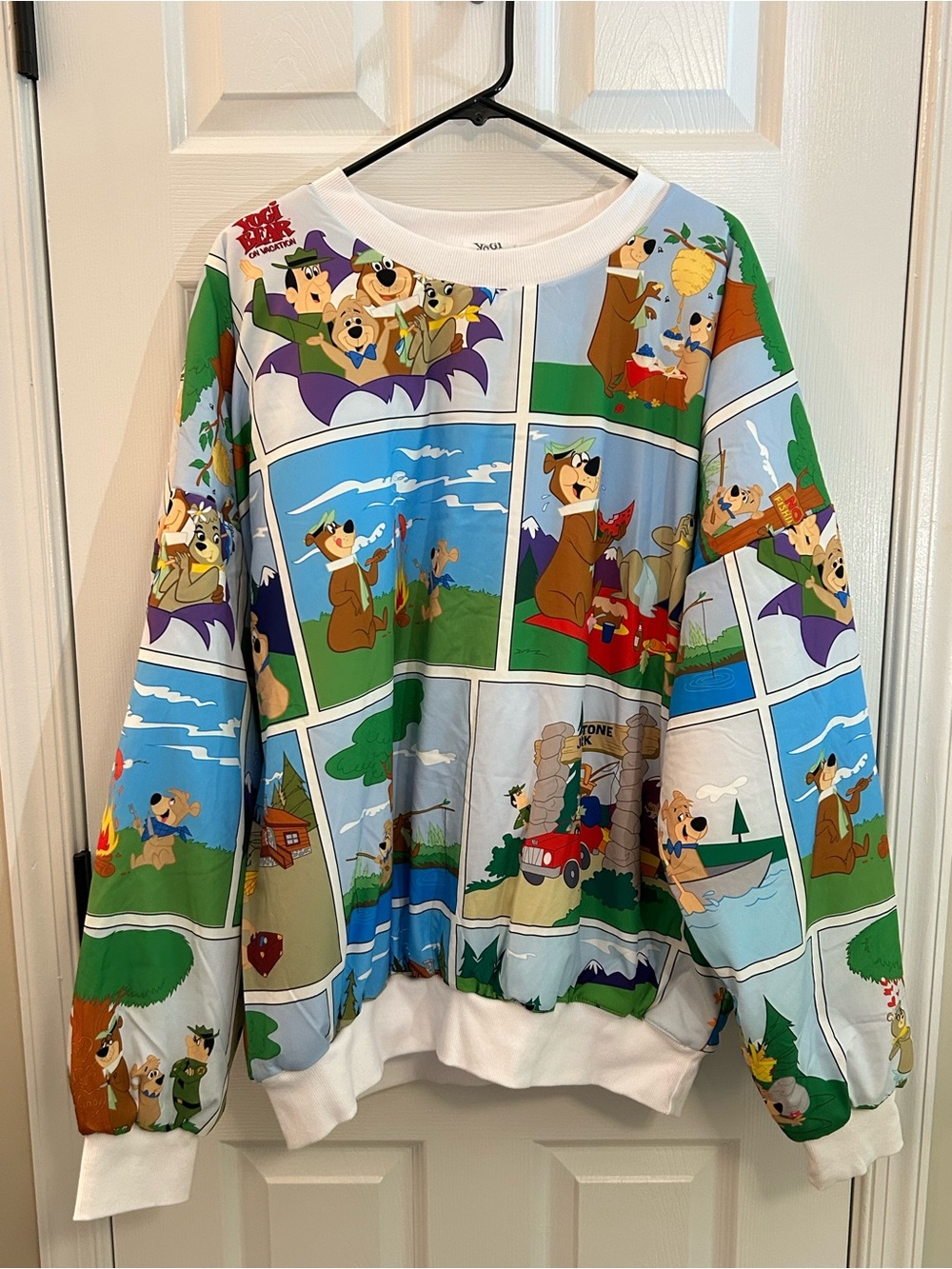 Yogi Bear Jellystone Park All Over Print Reversible Fleece Crewneck Sweatshirt